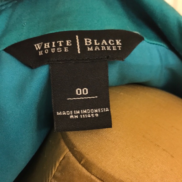 WHBM Teal 3/4 Sleeve Classic Lined Blazer Size 00 - Picture 5 of 12